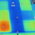 Hotspot durch eine Wärembildaufnahme an einer PV Anlage gefunden